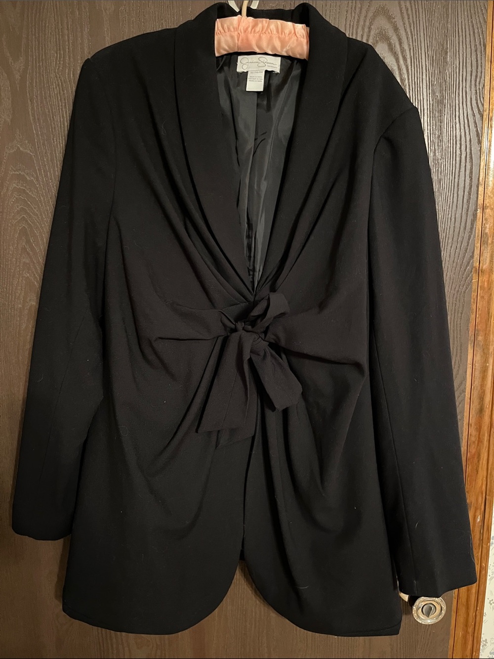 Jessica Simpson Black Tie-Front Draped Blazer maternity
